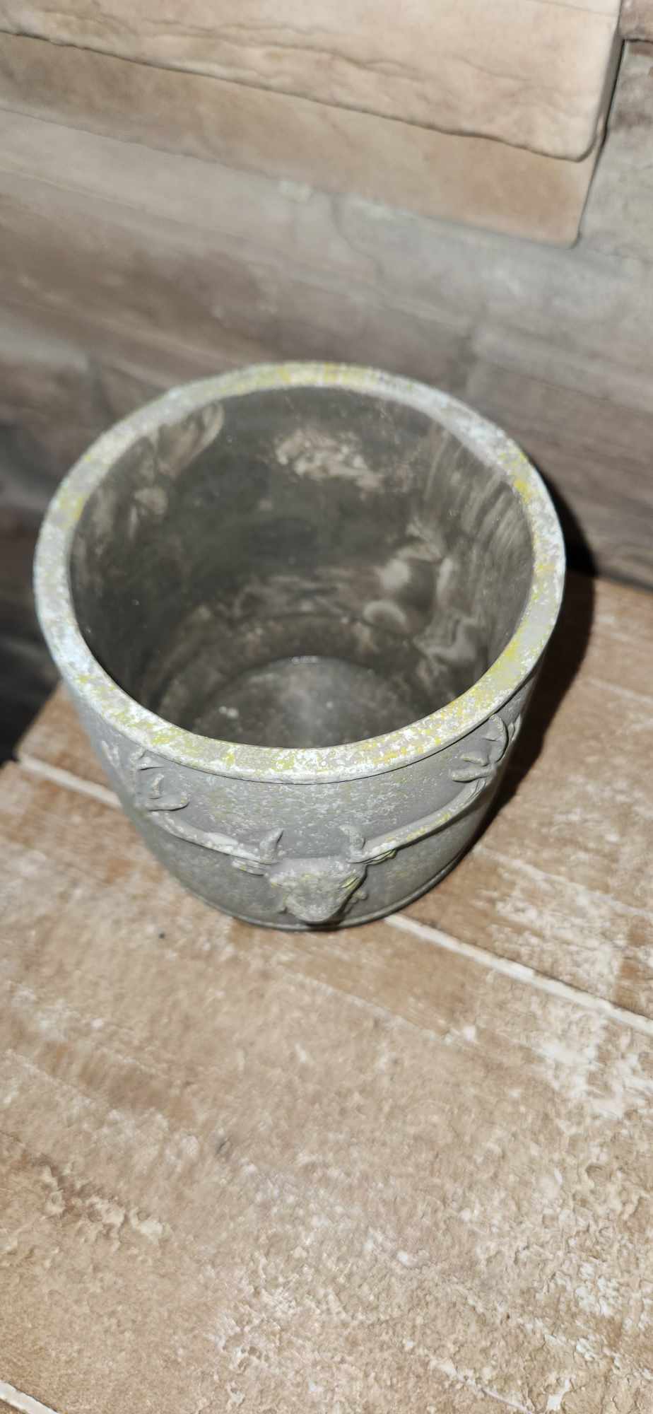 Petit vase chevreuil /Motif/Vert/Usée