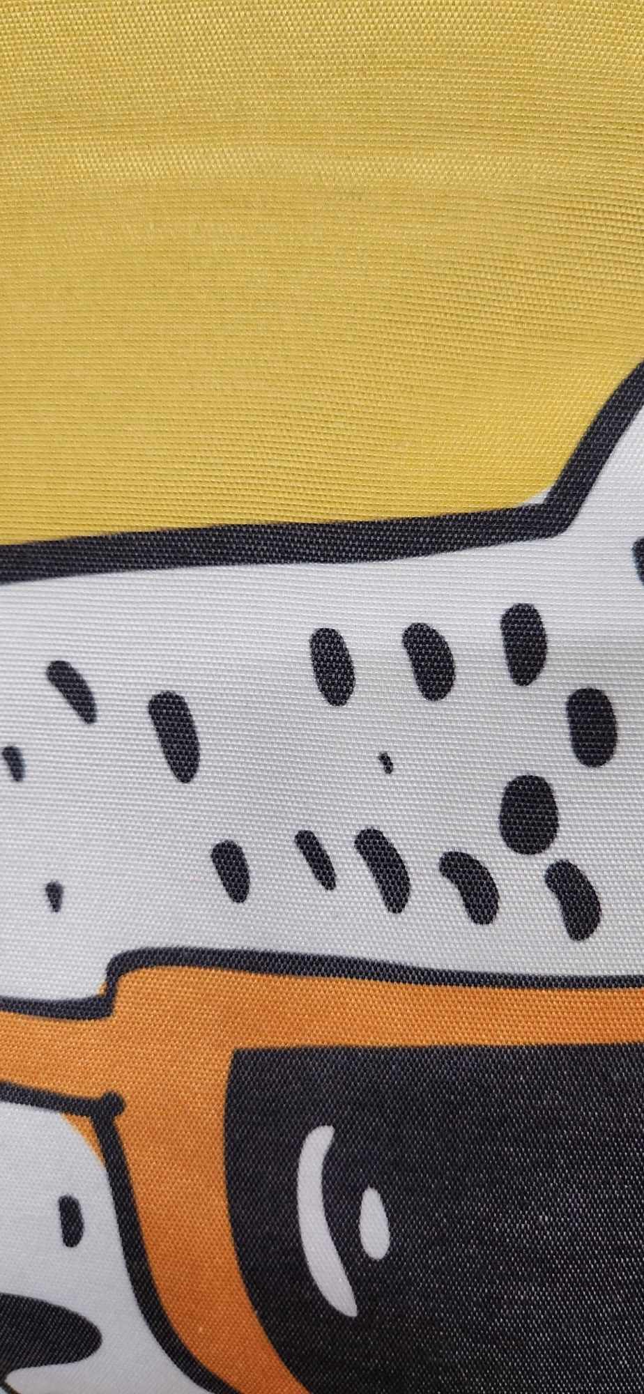 Coussin Hello / Jaune / Motif animal / Écriture