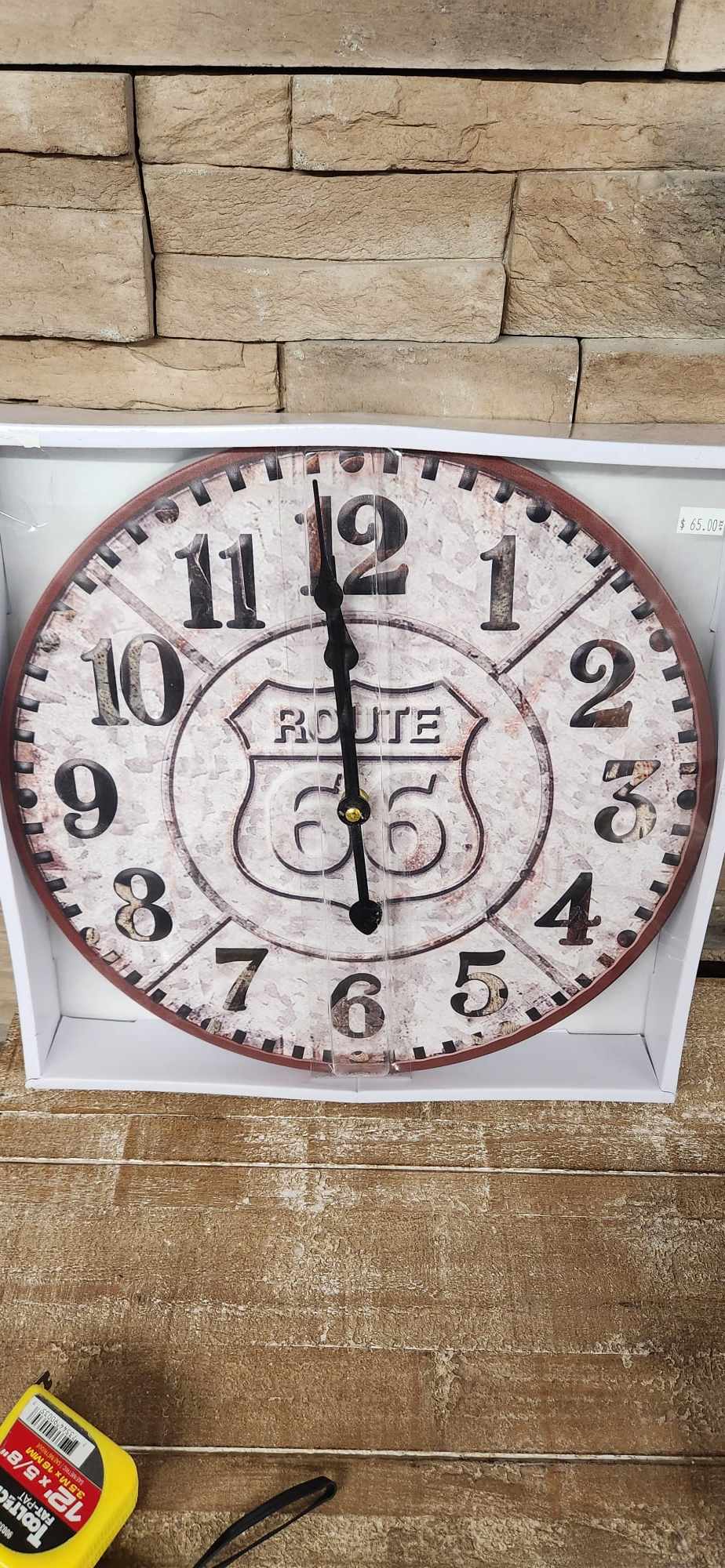Horloge route 66 / Ronde / Rouille /Chiffre