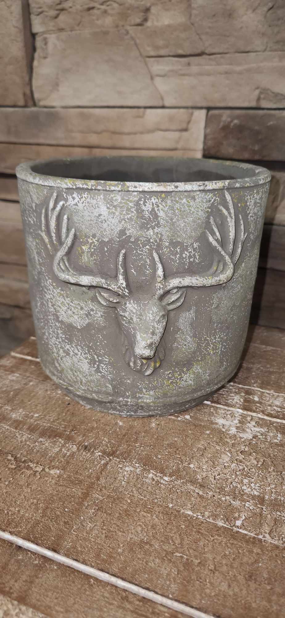 Vase chevreuil/ Motif / Usée / Vert