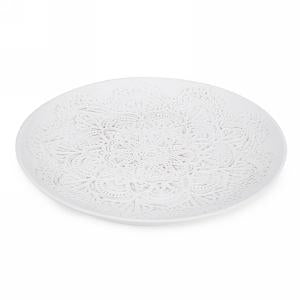 Assiette décorative/ Ronde / Blanche / Rustique