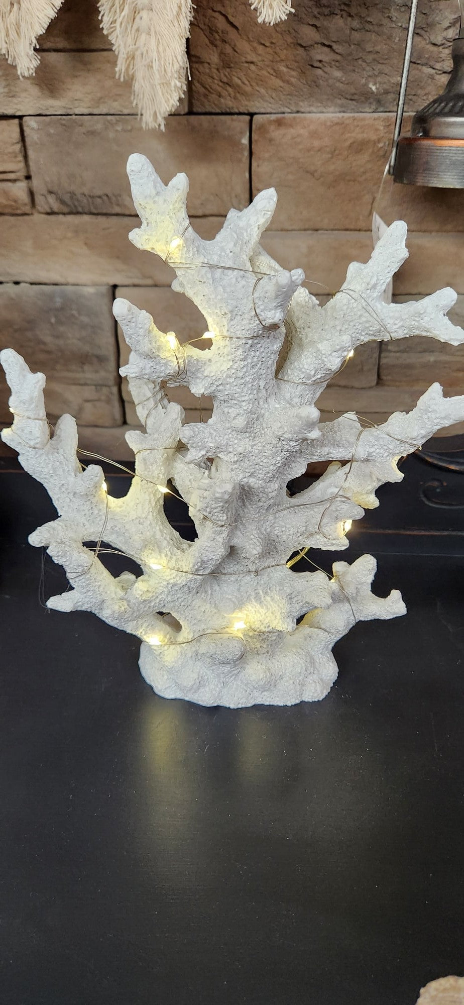 Décoration corail lumineux / blanc/ piles incluses