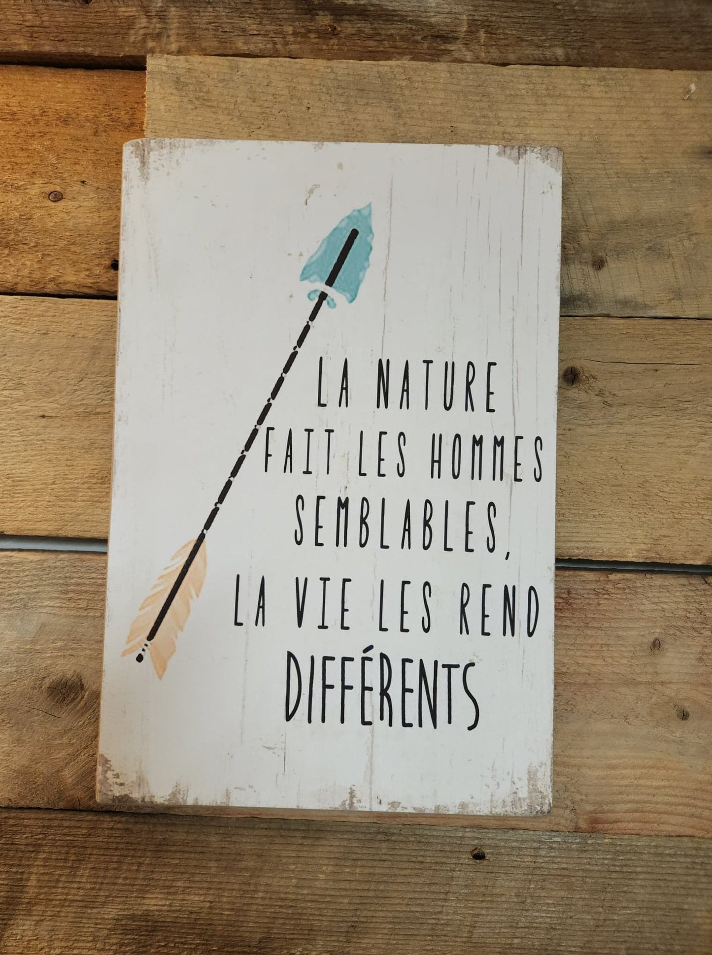 Centredepeinturedeco | Pancarte | Texte | Noir,blanc,turquoise, pêche