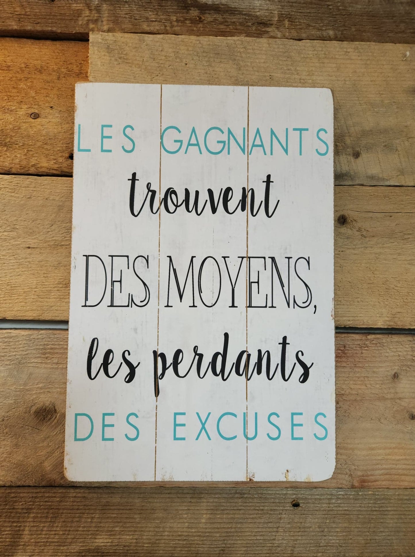 Centredepeinturedeco | Pancarte | Texte | Noir, blanc et turquoise