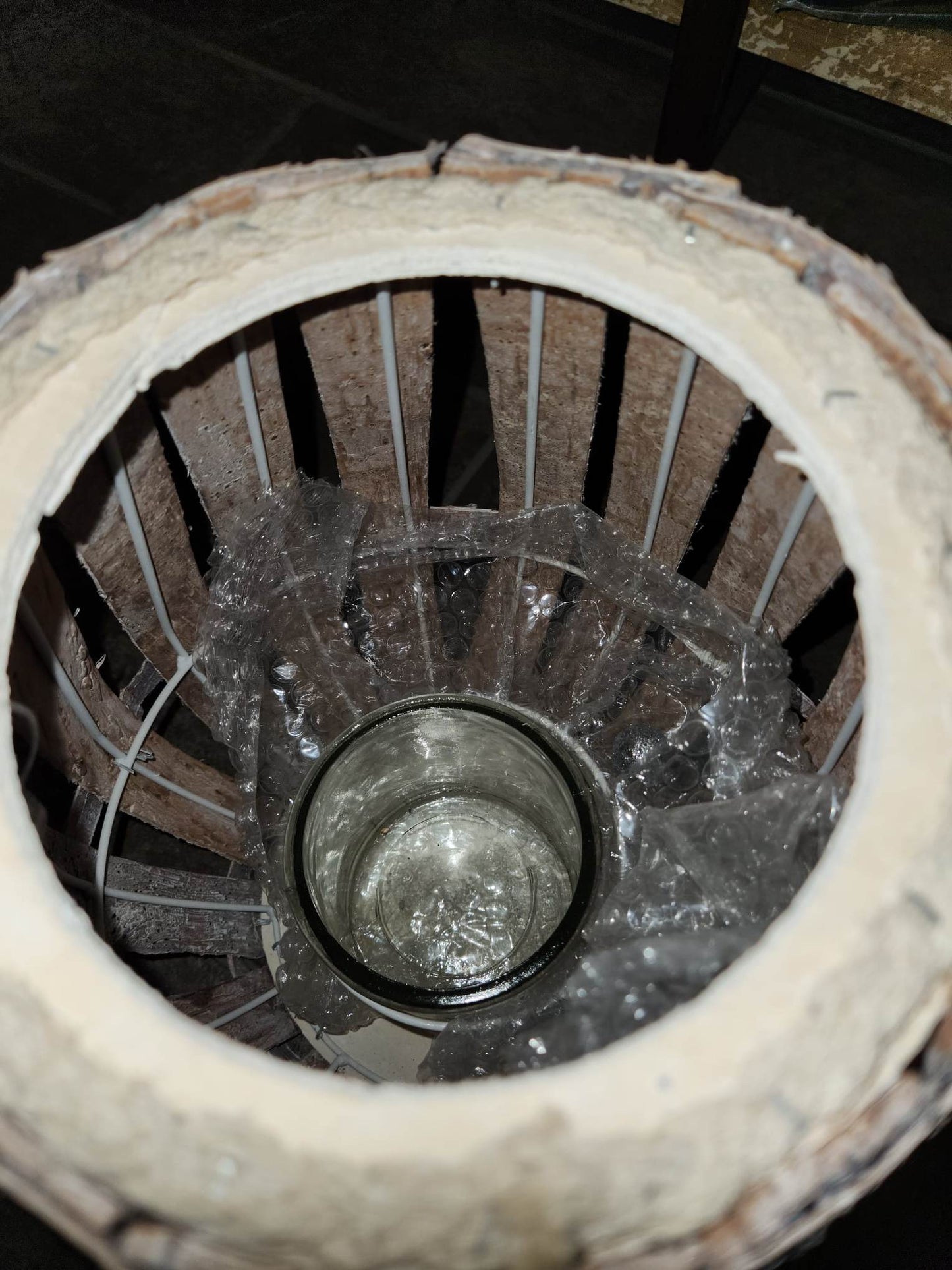 Chandelier de bois | Écorce | Blanchi