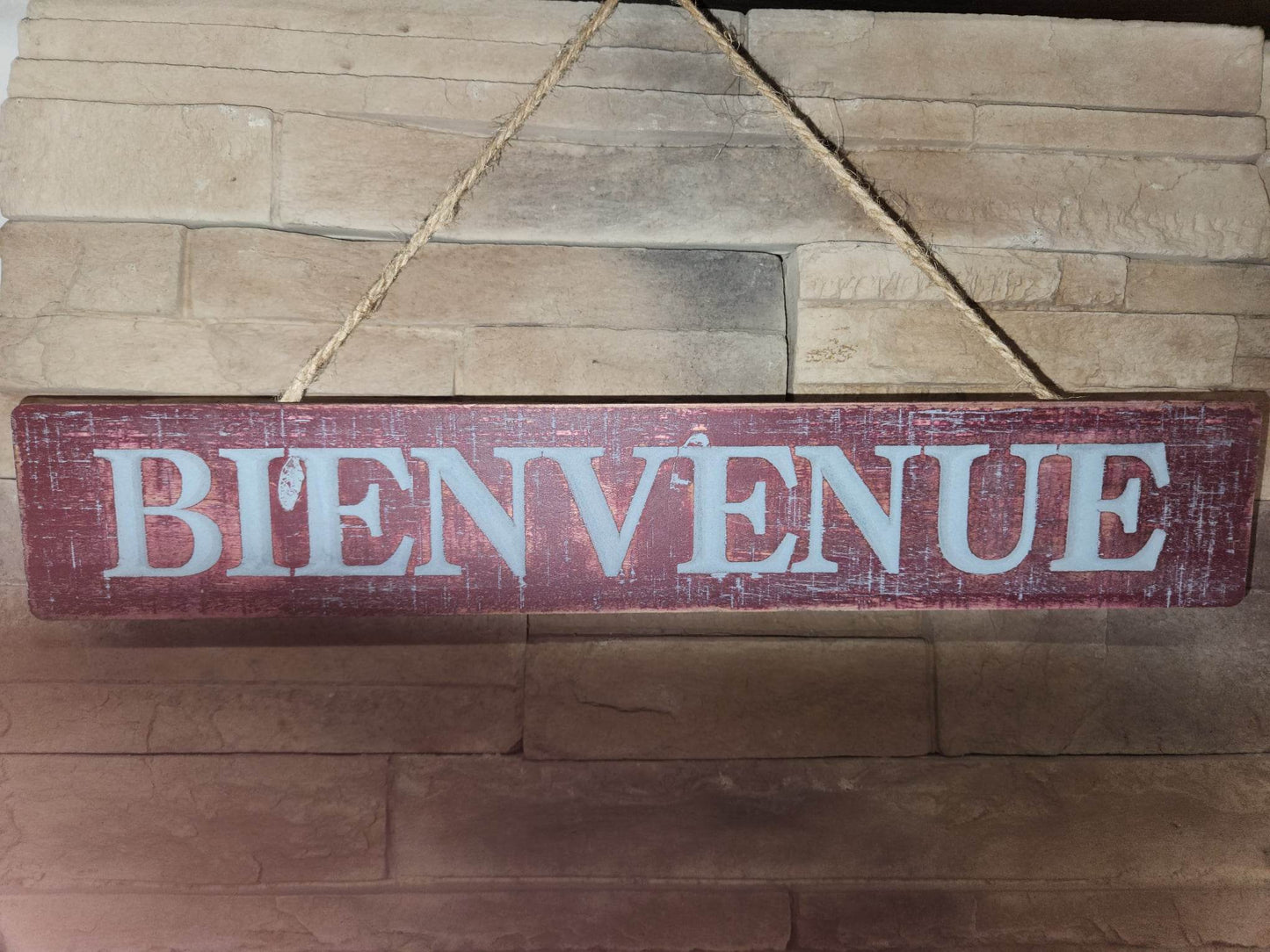 Pancarte Bienvenue | Bourgogne | Bleu | Bois