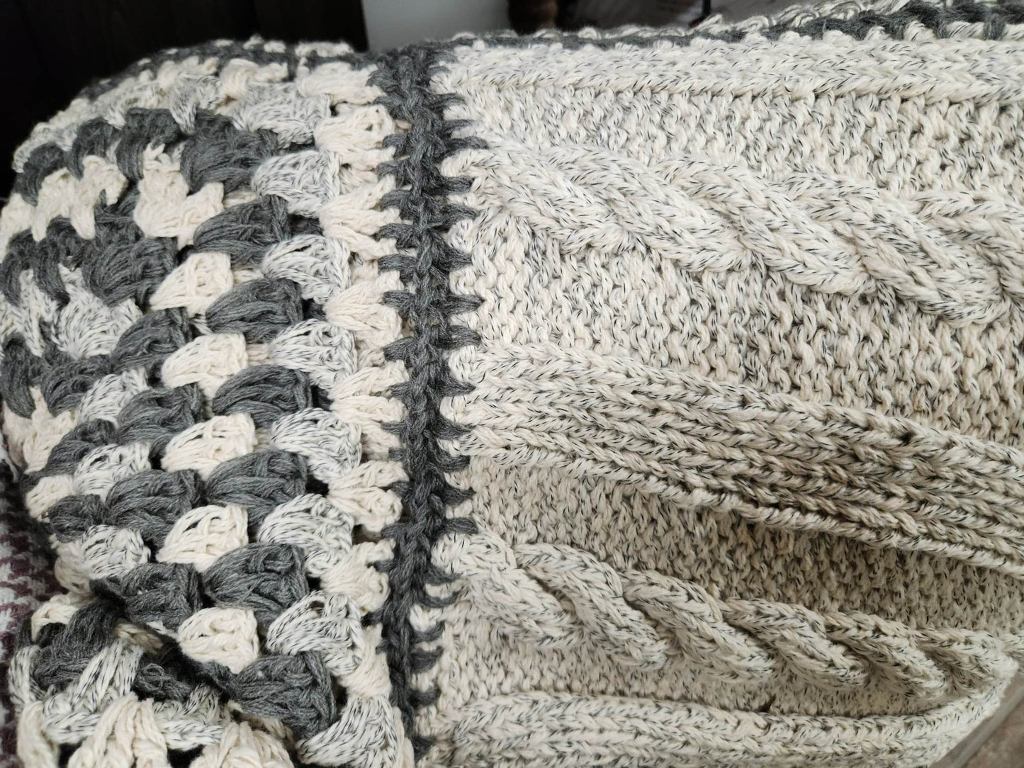 Jeté laine | Grise | Beige | Brunelli