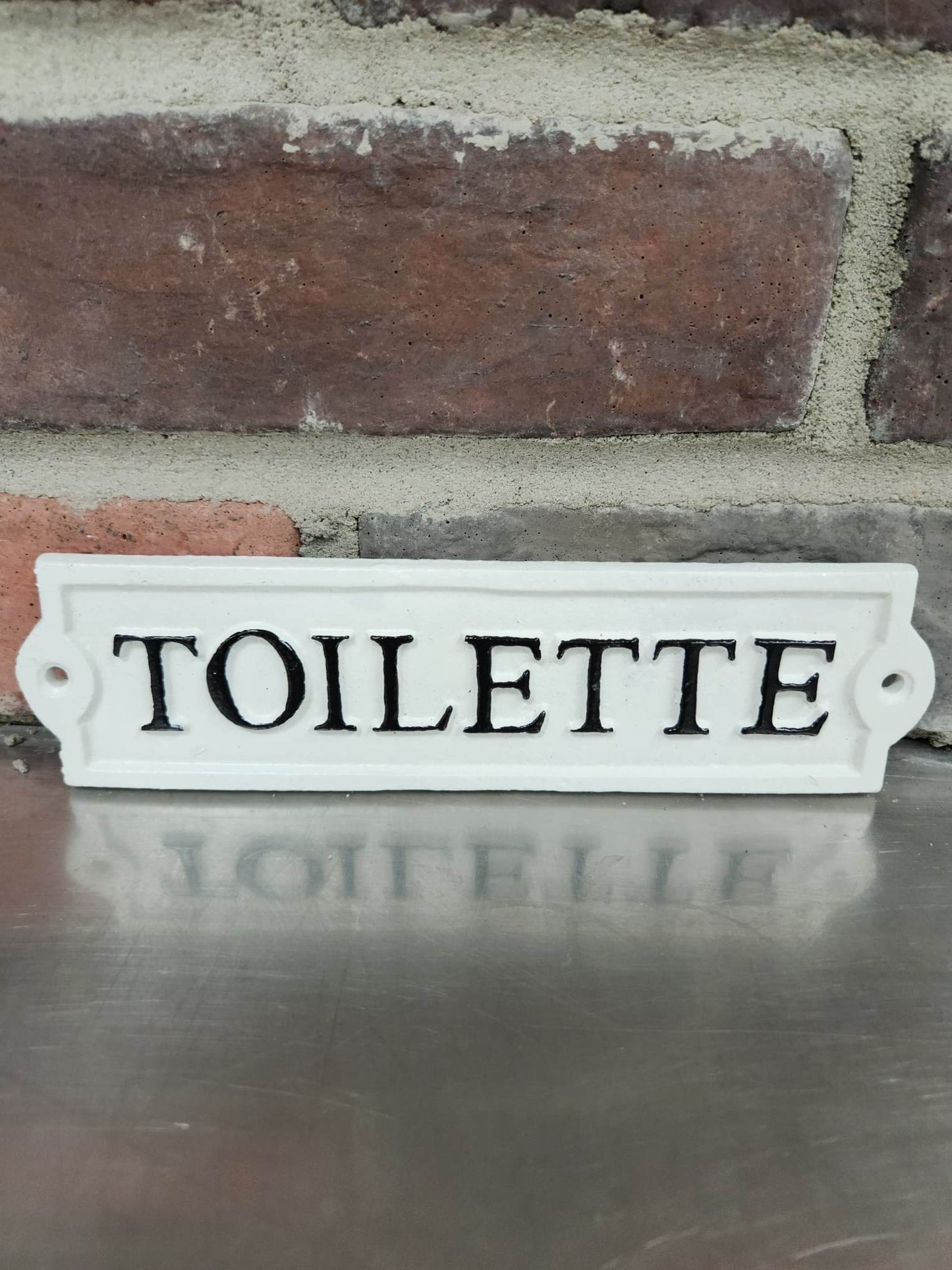 Plaque porcelaine | Blanche | Noir | Toilette
