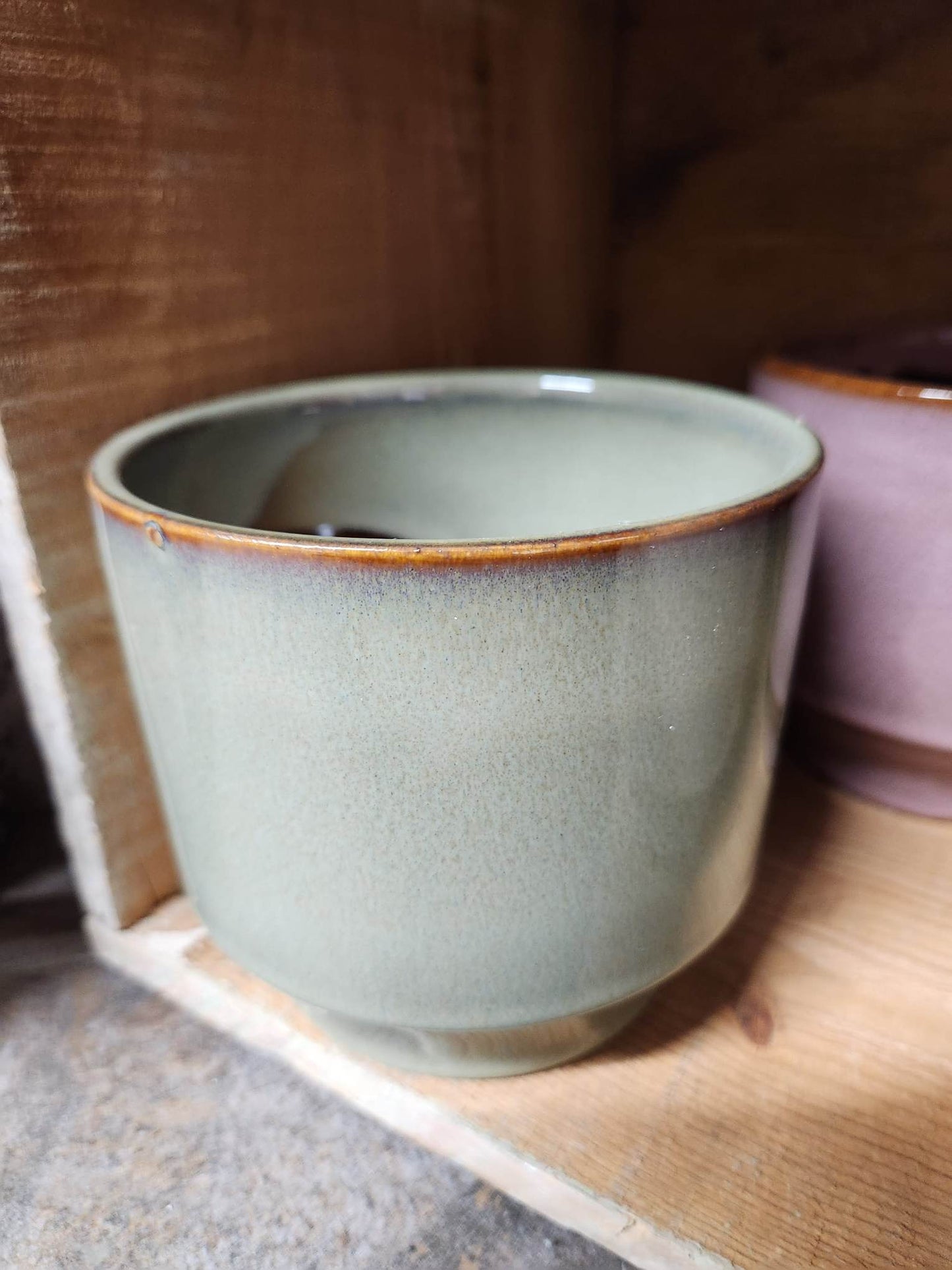 Vase | Céramique | Vert | Plante