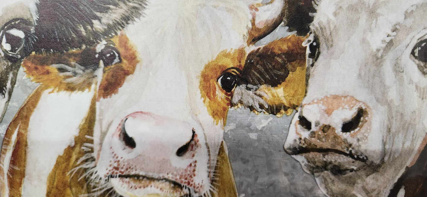 Cadre avec trio de vache / Nature / Bois / Original